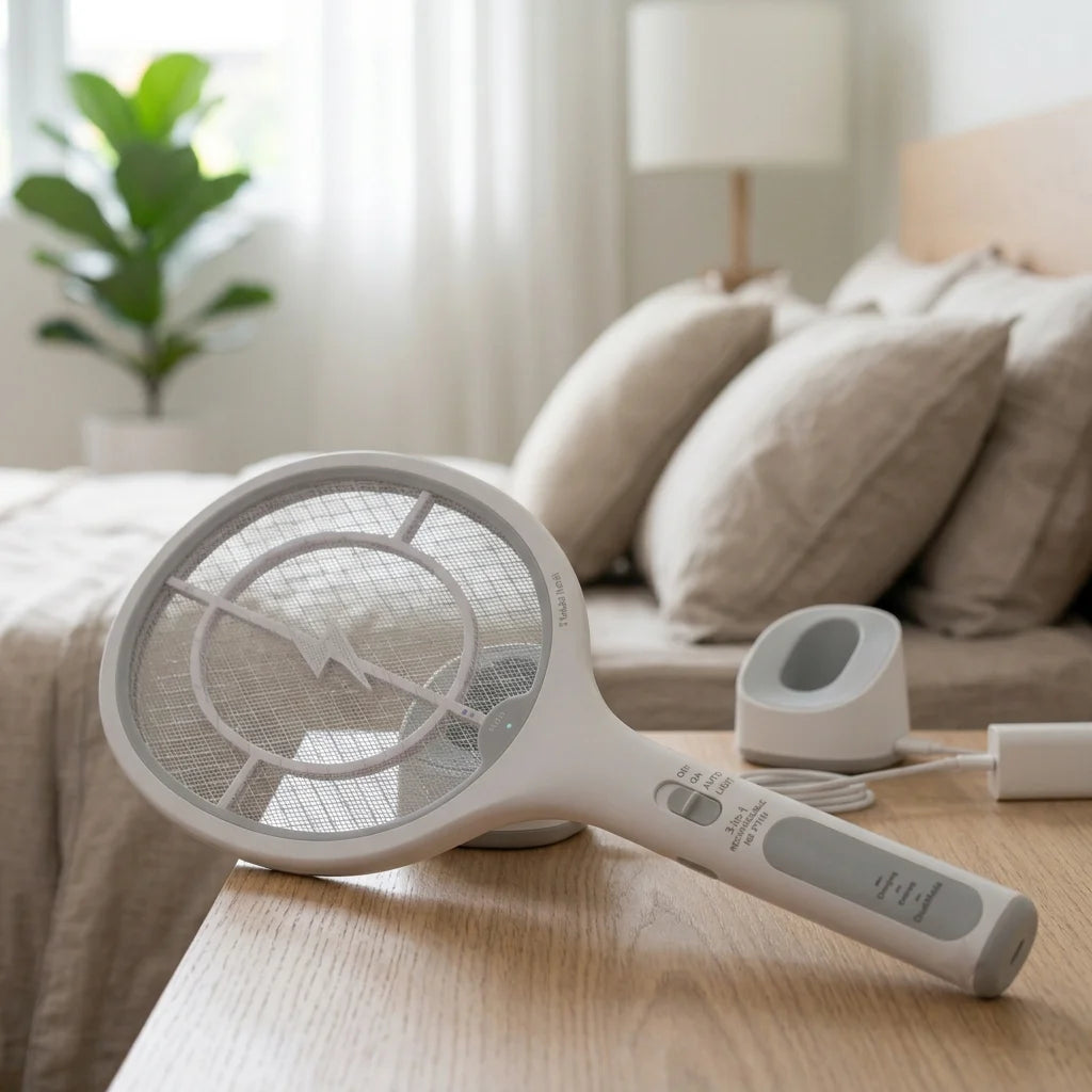 2-in-1 Rechargeable Electric Mosquito Swatter & UV Insect Killer Lamp