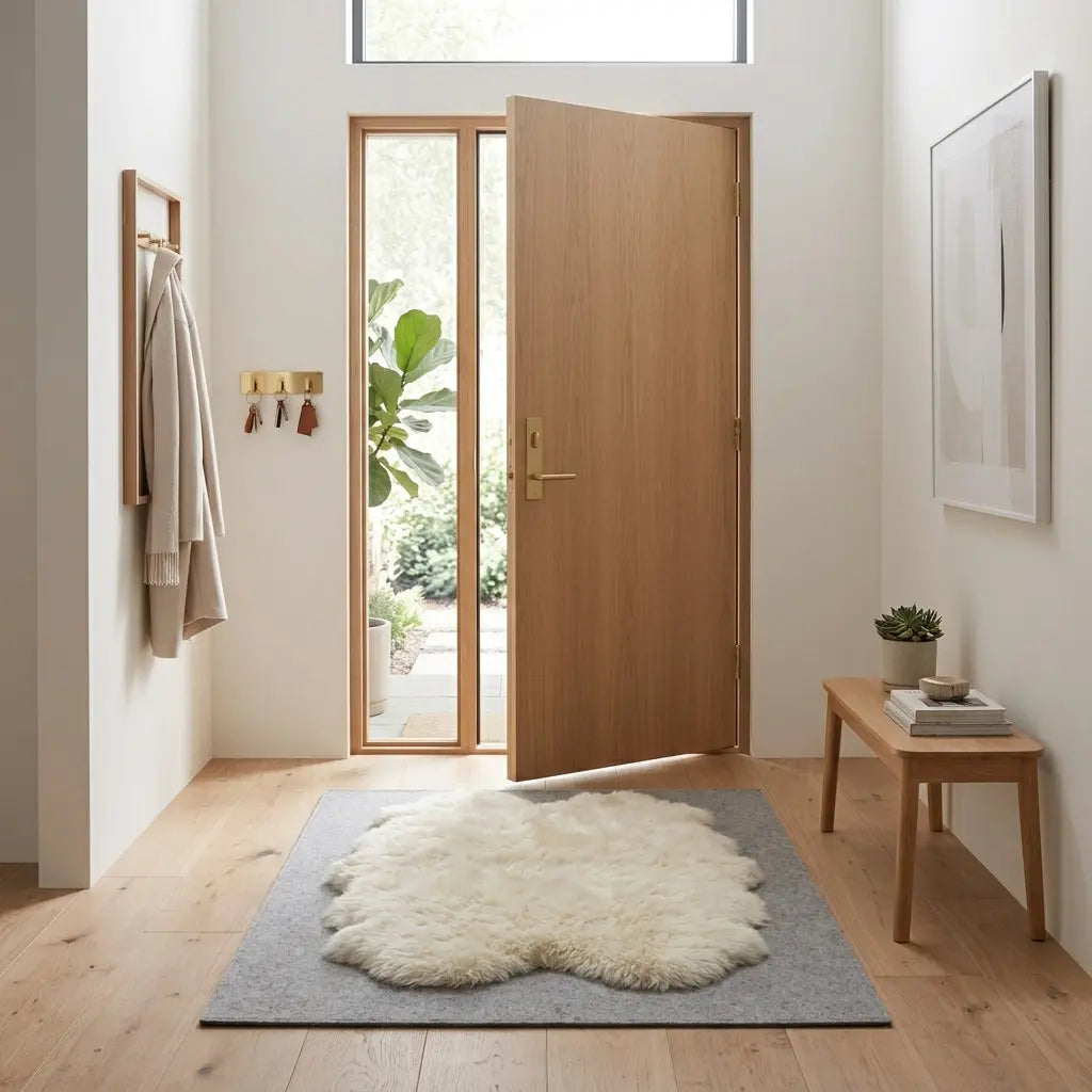 Premium White Sheepskin Fur Rug – Genuine Single Pelt Area Rug (2' x 3')