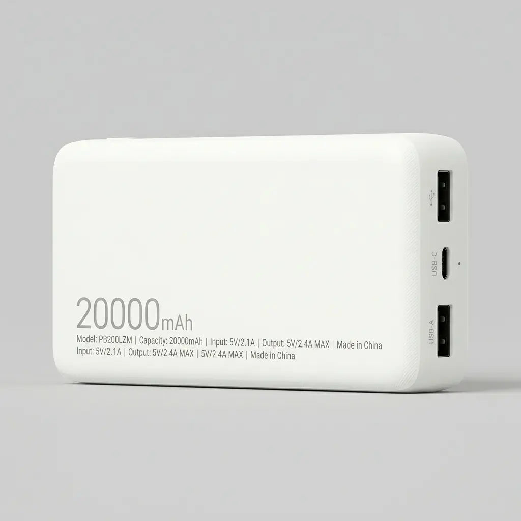 Xiaomi Redmi 20000mAh Portable Power Bank – 18W Fast Charge, Dual USB Output, USB-C & Micro-USB Dual Input, High-Density Lithium Polymer Battery