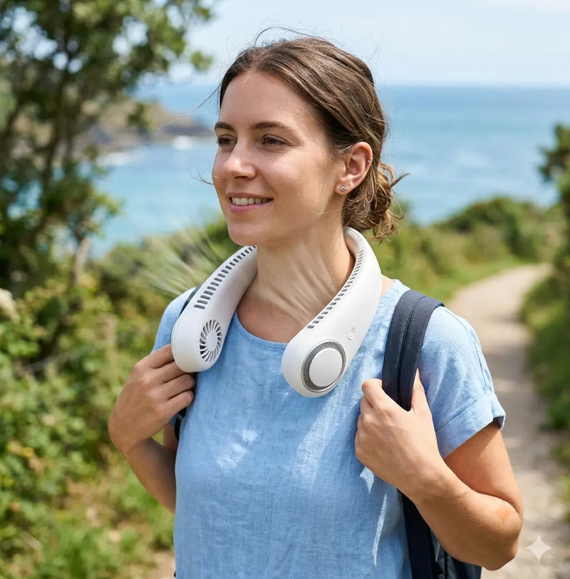 Portable Neck Fan, 800mAh Rechargeable Bladeless Personal Fan