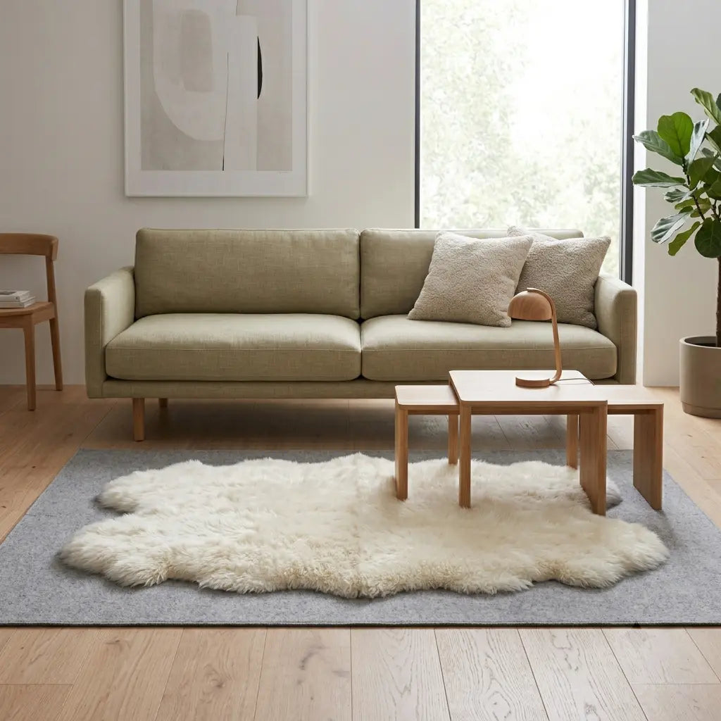 Premium White Sheepskin Fur Rug – Genuine Single Pelt Area Rug (2' x 3')