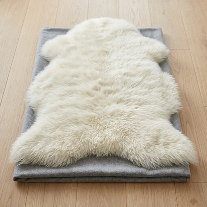 Premium White Sheepskin Fur Rug – Genuine Single Pelt Area Rug (2' x 3')