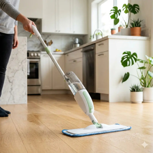 Healthy Microfiber Spray Mop – Ergonomic Flat Floor Cleaner & Dust Mop