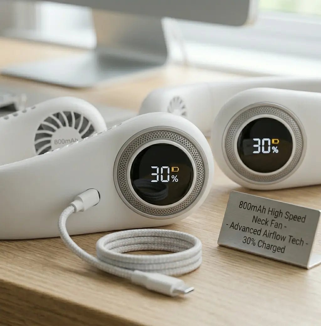 Portable Neck Fan, 800mAh Rechargeable Bladeless Personal Fan