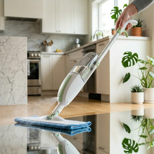 Healthy Microfiber Spray Mop – Ergonomic Flat Floor Cleaner & Dust Mop